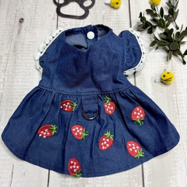 Blue Denim Dog Summer Dress Back Pic