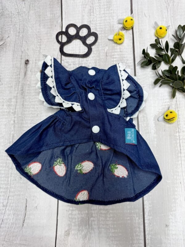 Blue Denim Dog Summer Dress Front