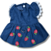 Blue Denim Dog Summer Strawberry Dress Back