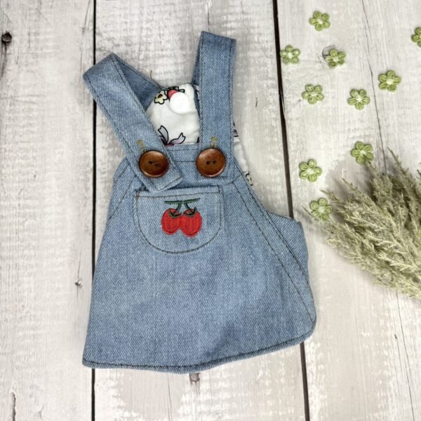 Cute Summer Denim Dog Dress Back Pic