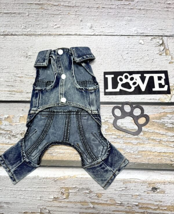 Denim Biker Dog Jacket with Jeans Front Pic Denim Biker Dog Jacket with Jeans Front Pic