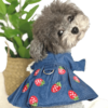 Blue Denim Summer Dress with Embroidered Strawberries, from Puppy Clothes