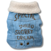 Small Denim Dog Fleece Collar Jacket Back