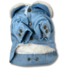 Small Denim Dog Fleece Collar Jacket Front