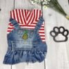 Small Dog Denim Summer Dress with Hoodie