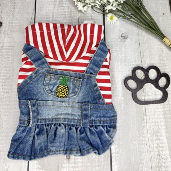Small Dog Denim Summer Dress with Hoodie
