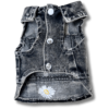 Black Denim Dog Shirt Daisies Front
