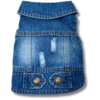 Blue Denim Dog Jacket Distressed Back
