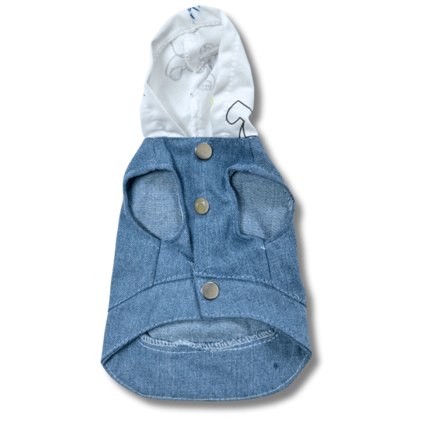 Denim Dog Jacket with Hoodie