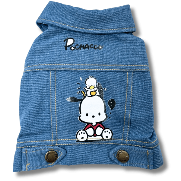 Denim 'Printed' Dog Full Arm Jacket Back