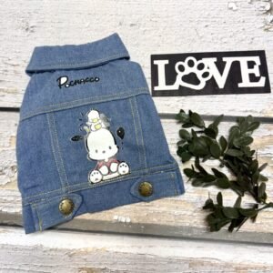 Denim 'Printed' Dog Jacket Back Pic