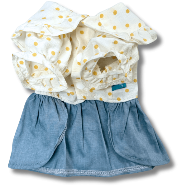 Denim Style Summer Polkadot Dog Dress Front