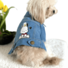 Maltipoo wearing Long Denim 'Printed' Dog Jacket with Hoodie, from Puppy Clothes