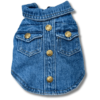 Quality Denim Dog Shirt Full Arm Back
