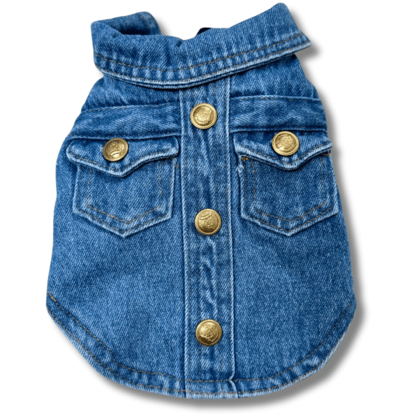 Quality Denim Dog Shirt Full Arm Back