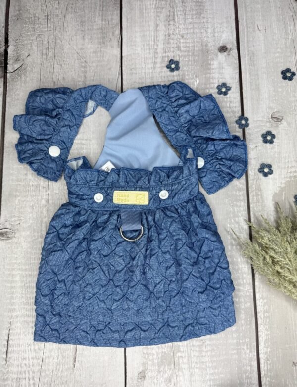 Small Dog Hand Made Denim Dress Back Open