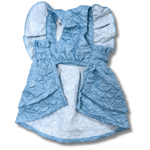 Small Dog 'Hand Made' Light Denim Embossed Dress Back