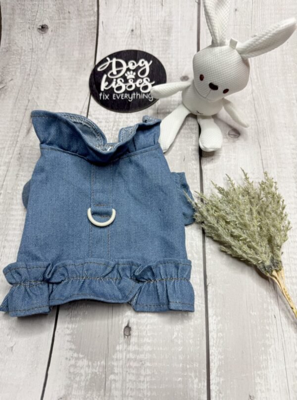 Summer Light Blue Dog Blouse Back Pic