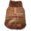 Winter 'Fleece' Style Dog Jacket Brown Back