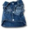 Sleeveless 'Rock Style' Denim Dog Shirt Front