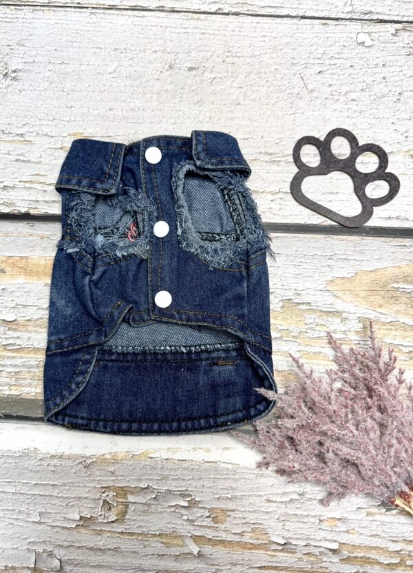 Sleeveless 'Rock Style' Denim Shirt Front Pic