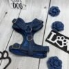 Dark Denim Adjustable Dog Harness Back Pic