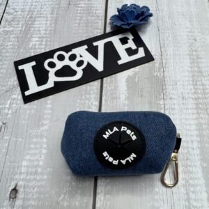 Dark Denim Poo Bag Holder Front Pic