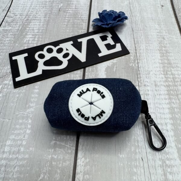 Denim Poo Bag Holder Front Pic