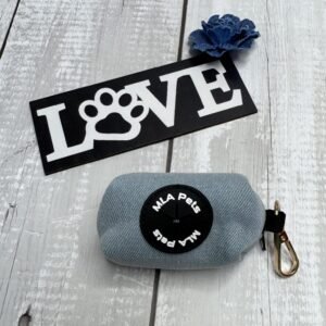 Light Denim Poo Bag Holder Front Pic