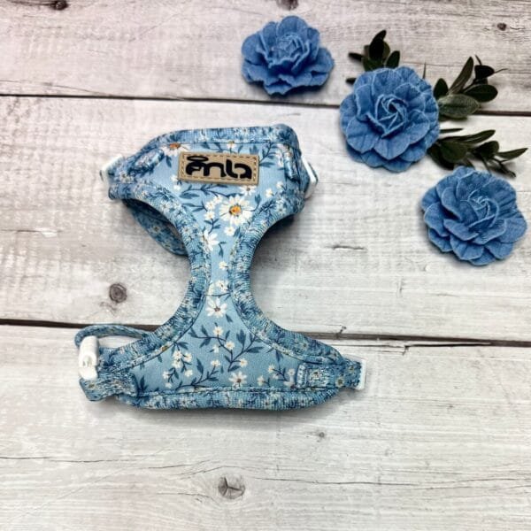 Blue Floral XXXS Puppy Harness