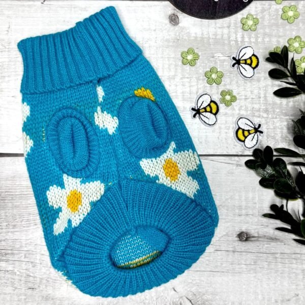 Blue Knitted Dog Jumper Front