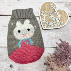 Bunny Knitted Dog Jumper Back