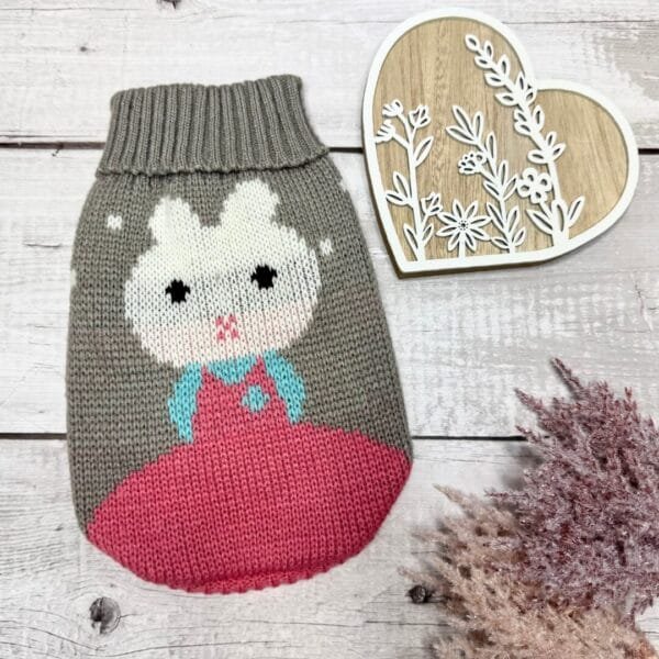 Bunny Knitted Dog Jumper Back