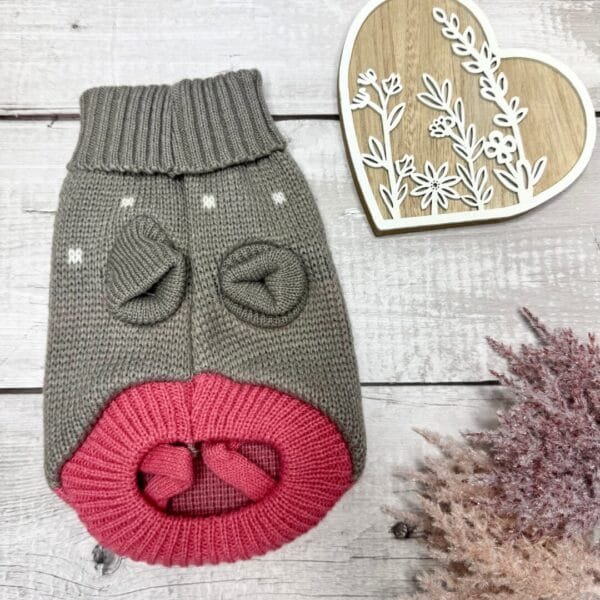 Bunny Knitted Dog Jumper Front