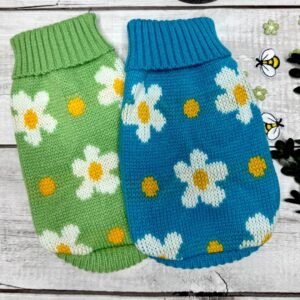 Floral Knit Pet Sweater
