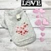 Grey Heart Dog Jacket Back