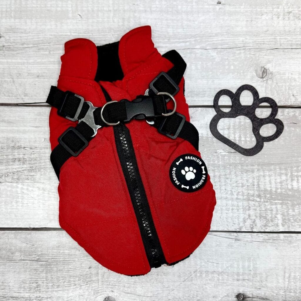 Outdoor Dog Jacket Red Back
