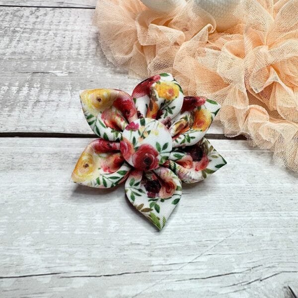 Pretty Floral Puppy Bow