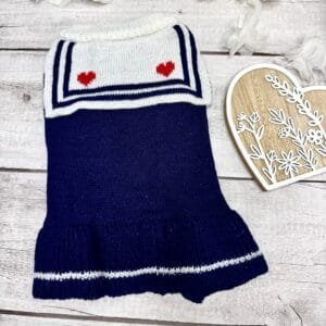 Navy Style Knit Pet Dress
