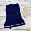 Navy Style Knit Pet Dress, Small Breed Pullover Dog Cat Clothing with Heart Detail