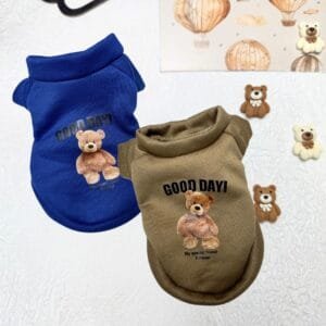 Teddy Print Dog Jumpers Back