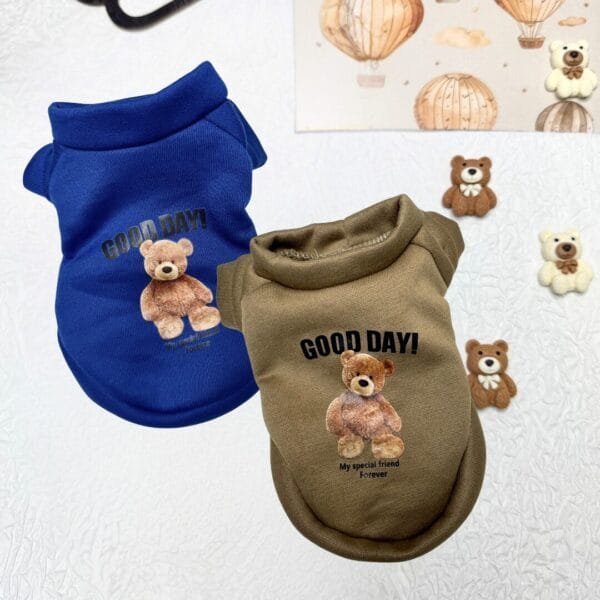 Teddy Print Dog Jumpers Back